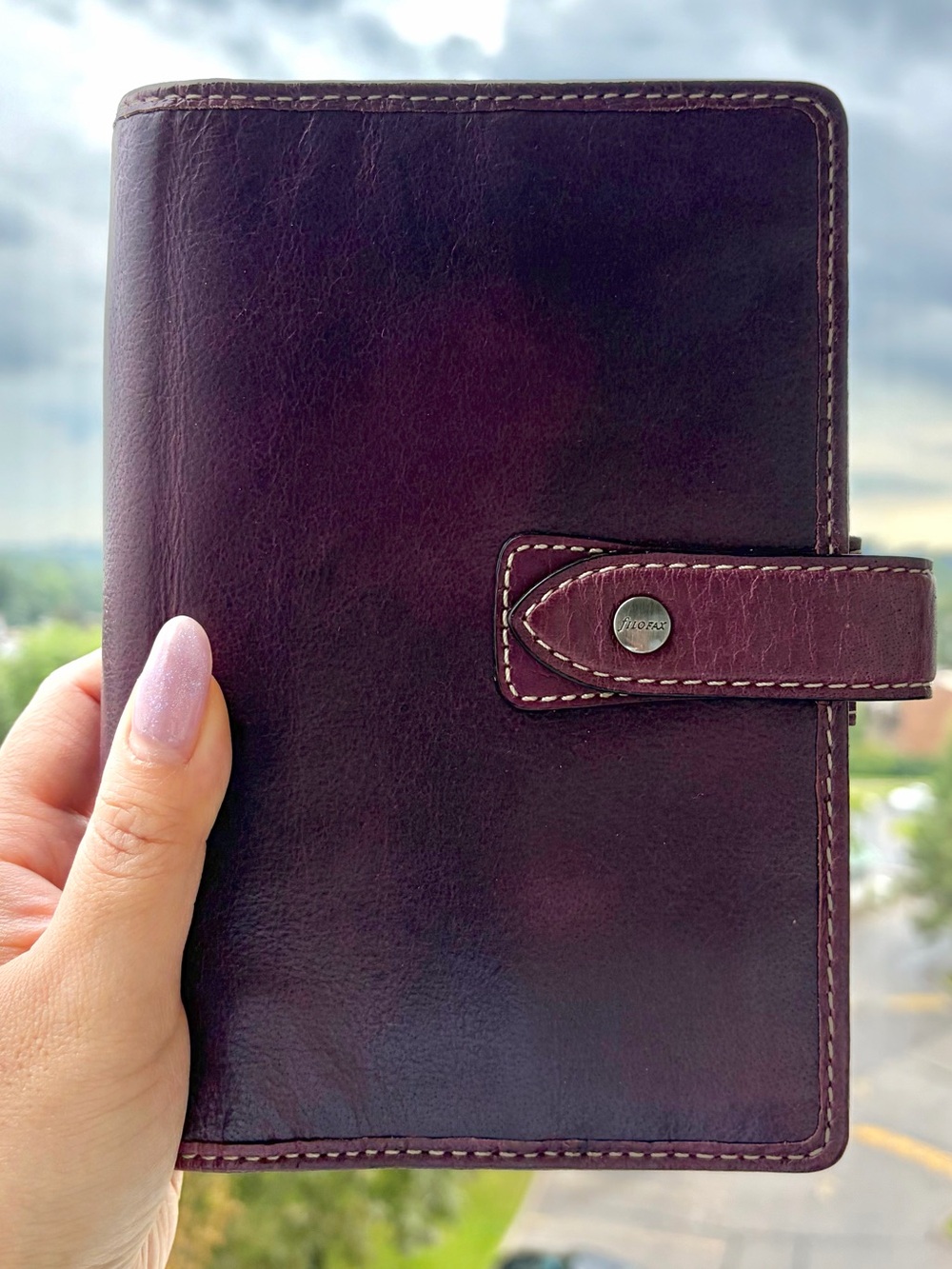 Filofax Malden Personal Organizer Purple Leather w/ Box